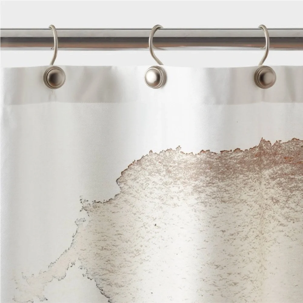 THRESHOLD NWT luxe watercolor print shower curtain -white/blue